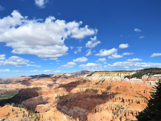 Photo Cedar Breaks Lookout Canyon Clouds Blue Sky Cedar Breaks National Monument Utah