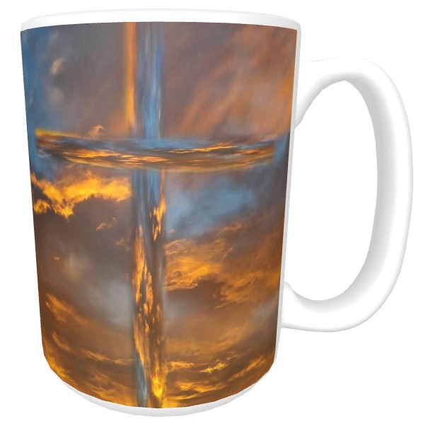 Cross Coffee Cup Sunset Yucaipa California Clouds Sky