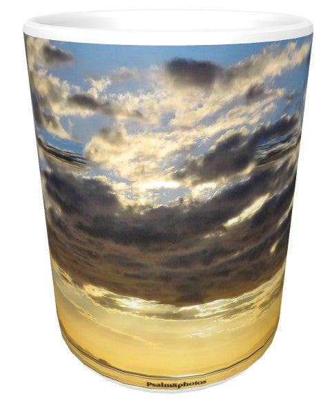 Cross Coffee Cup Sunset Ocean Clouds Sky Alaska