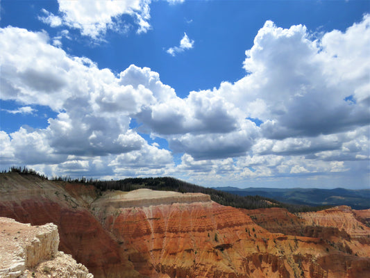 Photo TWO Cedar Breaks Lookout Canyon Clouds Blue Sky Cedar Breaks National Monument Utah