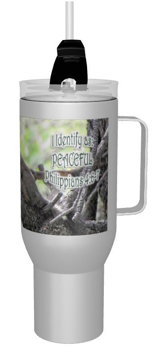 CUPS I Identify as: PEACEFUL Philippians 4:6-7 Mug Kid Cup Thermos Bottle