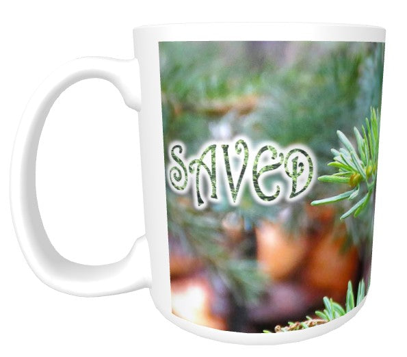 CUPS I Identify as: SAVED John 3:16 Pine Tree Cross Mug Kid Cup Thermos Bottle