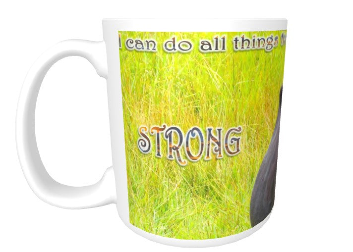 CUPS I Identify as: STRONG Philippians 4:13 Cow Mug Thermos Bottle