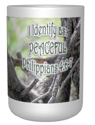 CUPS I Identify as: PEACEFUL Philippians 4:6-7 Mug Kid Cup Thermos Bottle