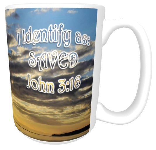 CUPS I Identify as: SAVED John 3:16 Alaska Sunset Mug Kid Cup Thermos Bottle