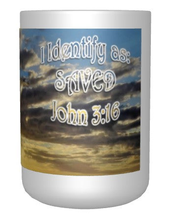 CUPS I Identify as: SAVED John 3:16 Alaska Sunset Mug Kid Cup Thermos Bottle