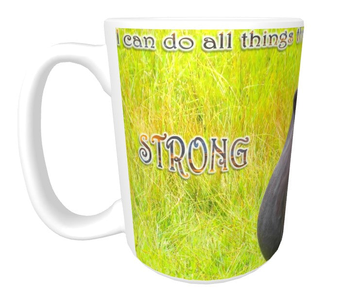 CUPS I Identify as: STRONG Philippians 4:13 Cow Mug Thermos Bottle