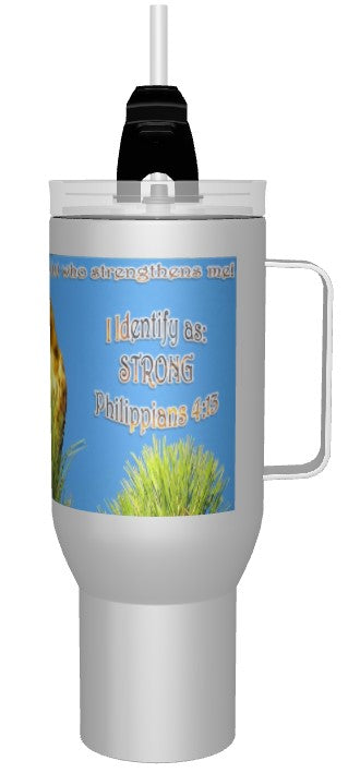 CUPS I Identify as: STRONG Philippians 4:13 Hawk Mug Kid Cup Thermos Bottle