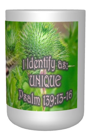 CUPS I Identify as: UNIQUE Psalm 139:13-16 Mug Kid Cup Thermos Bottle