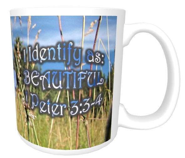 CUPS I Identify as: BEAUTIFUL 1 Peter 3:3-4 Mug Kid Cup Thermos Bottle