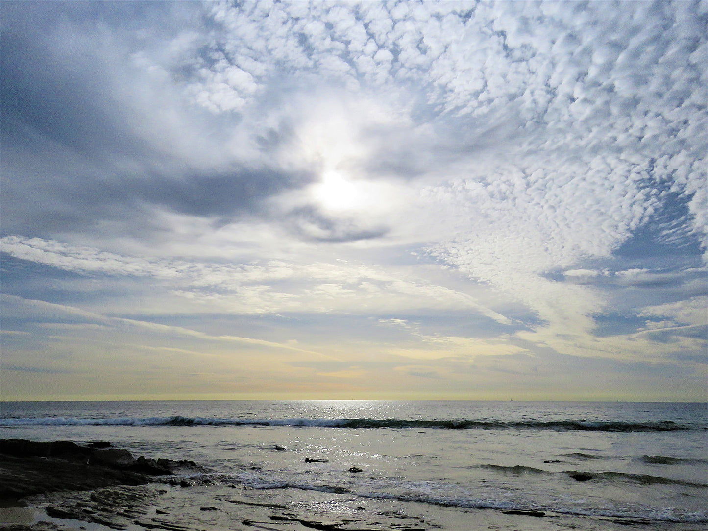 Photo Ocean Waves Sky Clouds Sun Crystal Cove Beach California