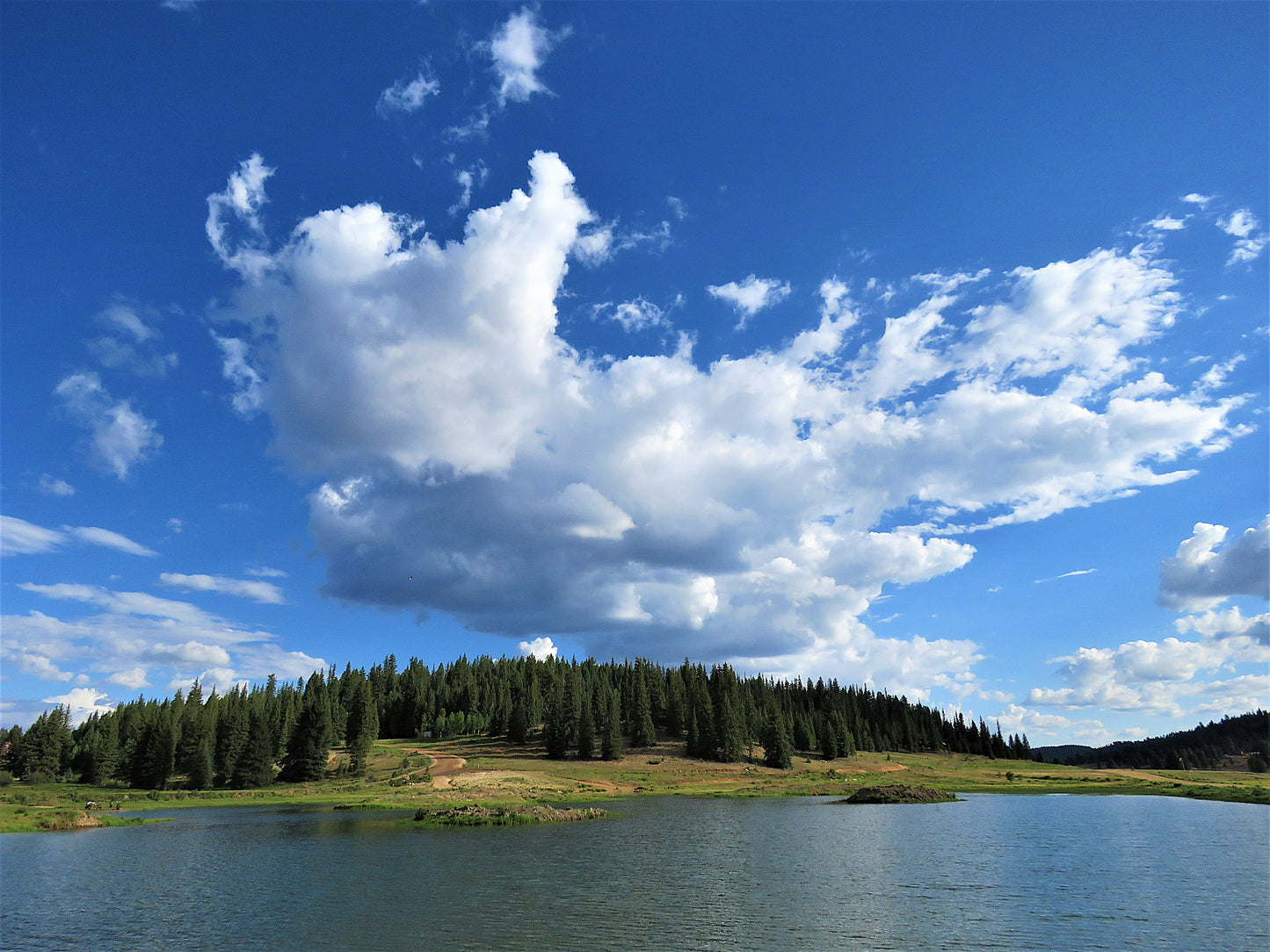 Photo Swains Creek Pond Clouds and Blue Skies Duck Creek Village Utah