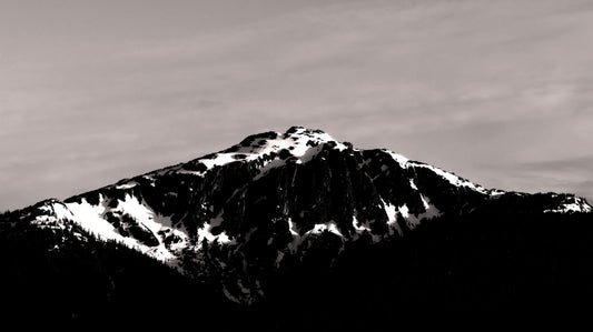 Photo Snow Covered Mountain Black and White in Denali National Park Alaska