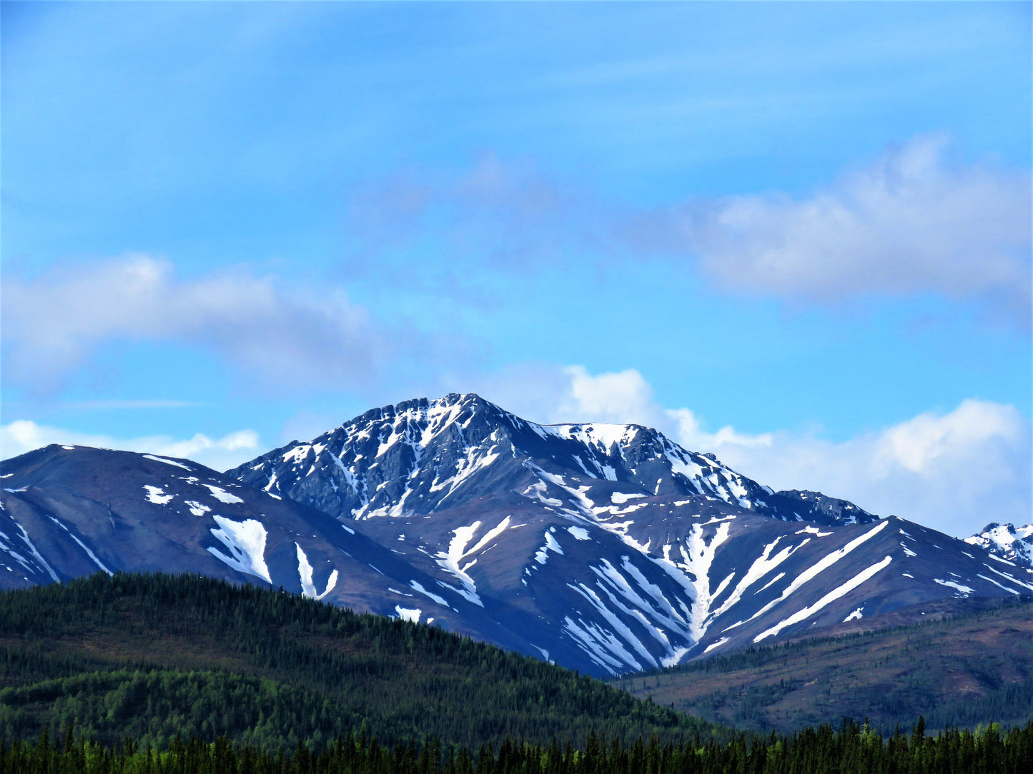 Photo Snow Covered Mountain Closeup in Denali National Park Alaska