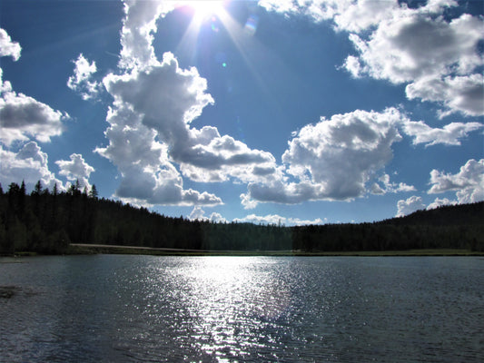 Photo Duck Lake Blue Sky Sunshine Clouds Duck Creek Village Utah