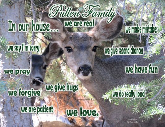 Photo Family Love Duck Creek Village Utah Deer Mom and Child Customize