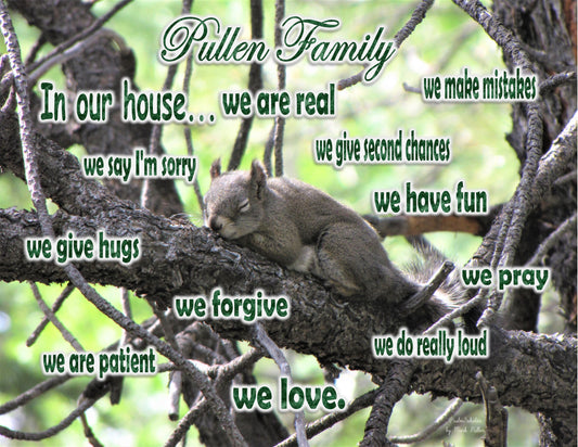 Photo Family Love Duckcreek Sleeping Squirrel Pines Tree Customize