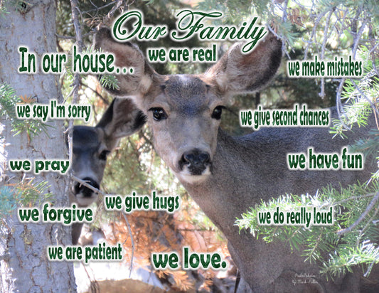 Photo Family Love Duck Creek Village Utah Deer Mom and Child Customize