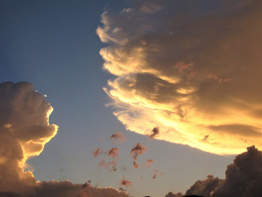 Photo Unique Clouds Sunset Pale Blue Sky Highlands Ranch Colorado